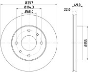 MDC584 Brzdový kotouč MINTEX