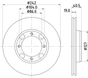 MDC845 Brzdový kotouč MINTEX