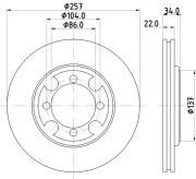 MDC782 Brzdový kotouč MINTEX