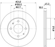 MDC685 MINTEX brzdový kotúč MDC685 MINTEX