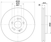 MDC1304R Brzdový kotouč MINTEX