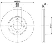 MDC816 MINTEX brzdový kotúč MDC816 MINTEX