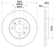 MDC1058 Brzdový kotouč MINTEX