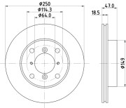 MDC715 MINTEX brzdový kotúč MDC715 MINTEX