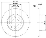 MDC1064 Brzdový kotouč MINTEX