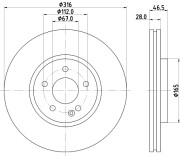MDC1280 MINTEX brzdový kotúč MDC1280 MINTEX
