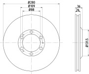 MDC988 Brzdový kotouč MINTEX