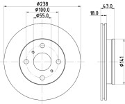 MDC1044 Brzdový kotouč MINTEX