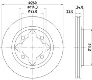 MDC742 Brzdový kotouč MINTEX