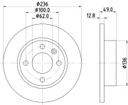 MDC876 Brzdový kotouč MINTEX