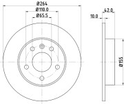 MDC1052 Brzdový kotouč MINTEX