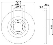 MDC805 MINTEX brzdový kotúč MDC805 MINTEX