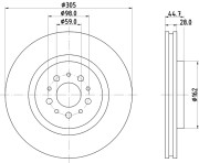 MDC1356 Brzdový kotouč MINTEX