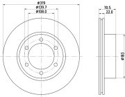MDC1375 MINTEX brzdový kotúč MDC1375 MINTEX