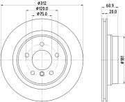 MDC1256 Brzdový kotouč MINTEX