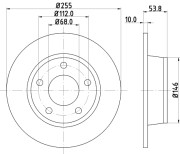 MDC1480 Brzdový kotouč MINTEX