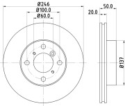 MDC1457 Brzdový kotouč MINTEX