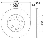 MDC1652 Brzdový kotouč MINTEX