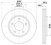 MDC1555 Brzdový kotouč MINTEX