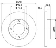 MDC1284 Brzdový kotouč MINTEX