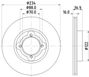 MDC1974 Brzdový kotouč MINTEX