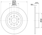 MDC1593 Brzdový kotouč MINTEX