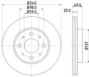 MDC1689 Brzdový kotouč MINTEX