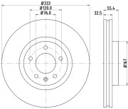 MDC1705 MINTEX brzdový kotúč MDC1705 MINTEX