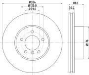 MDC1795 MINTEX brzdový kotúč MDC1795 MINTEX