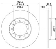 MDC813 Brzdový kotouč MINTEX