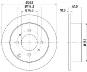 MDC1854 Brzdový kotouč MINTEX