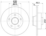 MDC1609 Brzdový kotouč MINTEX