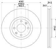 MDC1755 MINTEX brzdový kotúč MDC1755 MINTEX