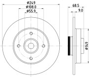 MDC1860 Brzdový kotouč MINTEX