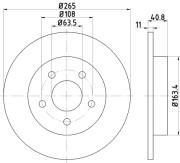 MDC1642 Brzdový kotouč MINTEX