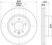 MDC1727C MINTEX brzdový kotúč MDC1727C MINTEX