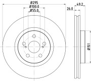 MDC1695 Brzdový kotouč MINTEX