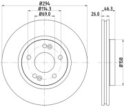 MDC1654 Brzdový kotouč MINTEX