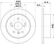 MDC1565 Brzdový kotouč MINTEX