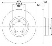 MDC354 MINTEX brzdový kotúč MDC354 MINTEX