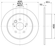 MDC1513 Brzdový kotouč MINTEX