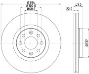 MDC1736 Brzdový kotouč MINTEX