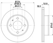 MDC1722 Brzdový kotouč MINTEX