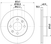 MDC1725 Brzdový kotouč MINTEX