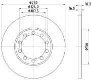 MDC1811 MINTEX brzdový kotúč MDC1811 MINTEX