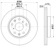 MDC1822 Brzdový kotouč MINTEX