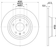 MDC2281 Brzdový kotouč MINTEX