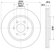 MDC1834 Brzdový kotouč MINTEX