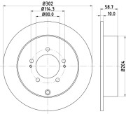 MDC2041 Brzdový kotouč MINTEX