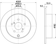 MDC1629 MINTEX brzdový kotúč MDC1629 MINTEX